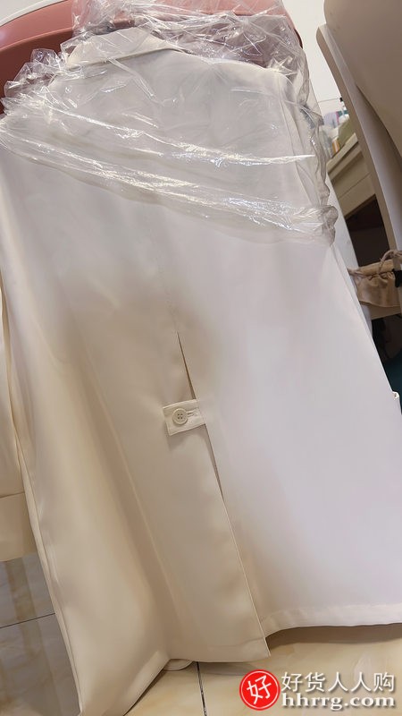 史菲蕾夏季薄款小西装，后背开叉七分袖白色女式西装插图2