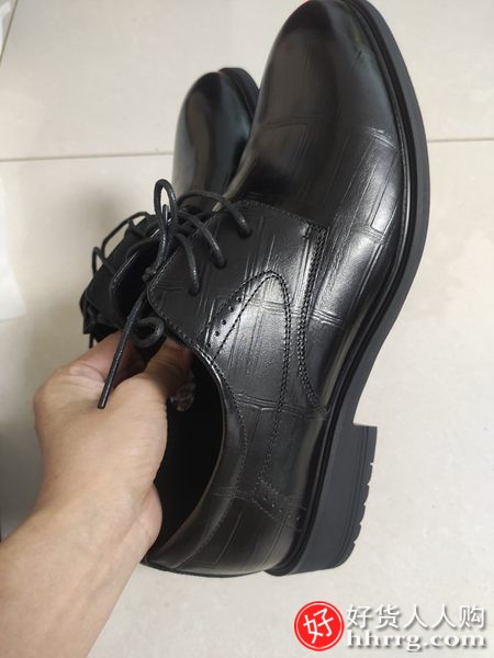 HLA/海澜之家男鞋，真皮商务透气正装男士皮鞋增高插图1
