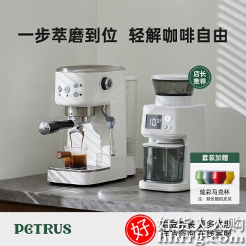 柏翠petrus意式咖啡机，家用小型小白醒醒PE3366Pro