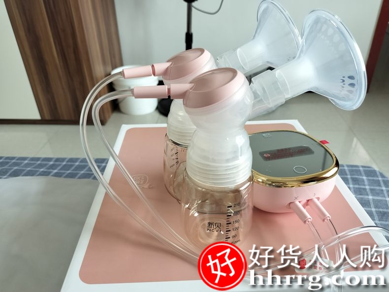 新贝双边电动吸奶器XB8775，全自动免手扶母乳挤奶器插图3